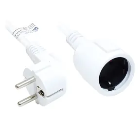 Good Connections Prodlužovací kabel Schuko 90° bílá / Napájecí kabel / 2 m / 1,5 mm2 / 16 A