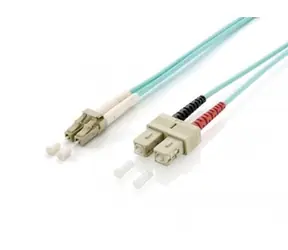 Equip optický kabel LC-SC OM3 1 m tyrkysová / Patch kabel / Multimode / Duplex / LSZH