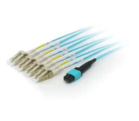 Equip Optický patch kabel MTP-LC tyrkysová / Patch kabel / OM4 / 15 m / 8 vláken / multimode