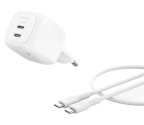 Belkin BOOST CHARGE / Nabíječka USB-C / 2x USB-C / 50W / PD / PPS / s 1m kabelem USB-C