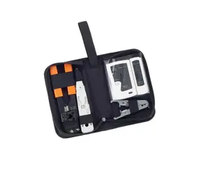 Equip Síťový kufřík s nářadím / Sada nářadí / LAN tester / Krimpovací kleště RJ45 / Odizolovač kabelů