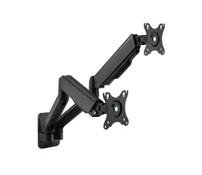 Equip černá / Nástěnný držák pro dva monitory / 17"-32" / nosnost 9 kg / VESA 75-100 mm / otočný 180°