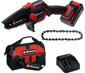 Einhell GE-PS 18/15 Li / Aku řetězová pila na větve / 18V / V sadě s aku, nabíječkou, taškou a náhradním řetězem