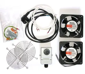 XtendLan Ventilační jednotka / Ventilační jednotka / termostat / 2x ventilátor / napájecí kabel
