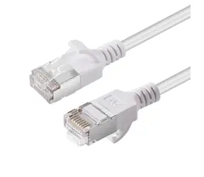 MicroConnect CAT6a U/FTP Slim bílá / Patch kabel / 7,5 m / LSZH / RJ-45