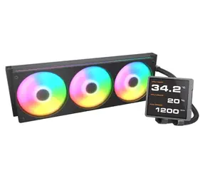 Cougar Poseidon Vistek Pro 360 černá / Vodní chladič CPU / IPS displej / ARGB / 3x 120mm / Intel & AMD