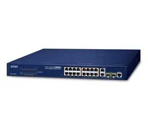 Planet PoE switch 16x 10/100 + 2x GbE/SFP / Switch / Managed L2 / PoE 802.3at 240 W / 7,2 Gbit/s