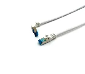 Equip Cat6A S/FTP lomený bílá / Patch kabel / RJ-45 rovný-lomený / 5 m / LSZH / PoE+