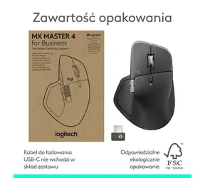 Logitech MX Master 4 for Business grafitová / Optická bezdrátová myš / 8000 DPI / 8 tlačítek / 2 kolečka