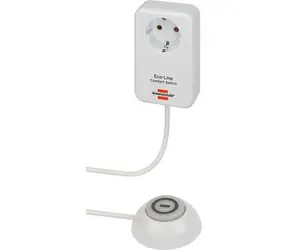 Brennenstuhl Eco-Line Comfort EL-CSA 1 bílá / Spínací adaptér s nožním spínačem / 16 A / osvětlený / kabel 1,5 m