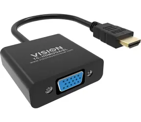 Vision Professional černá / Adaptér / HDMI (M) - VGA HD-15 (F) / 23 cm / Full HD 1080p