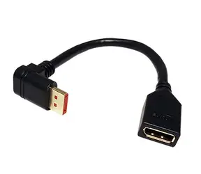 InLine DisplayPort redukce DP(F)-DP(M) lomená dolů, 0,15 m / Redukce / DisplayPort 1.4 / HBR3 / 8K 30Hz