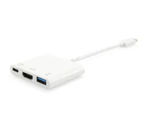 Equip Dock USB-C 3v1 bílá / Dokovací stanice / HDMI / USB-A 3.2 / USB-C PD 60W / 0,15 m