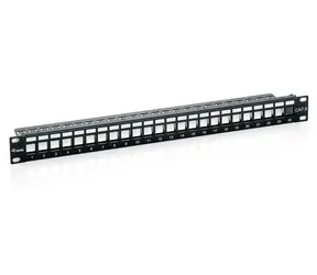 Equip 19" FTP černá (769124) / Patch panel / 24x Keystone / 1U / LSA-110