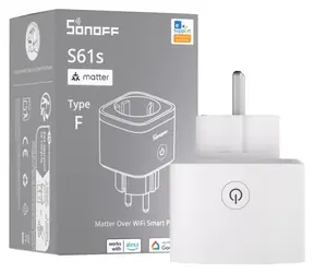 Sonoff S61S bílá / Chytrá zásuvka / Wi-Fi / Matter / 3840 W