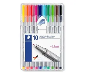 Staedtler Triplus 334 Box / Sada linerů / 10 ks / hrot 0,3 mm / mix barev