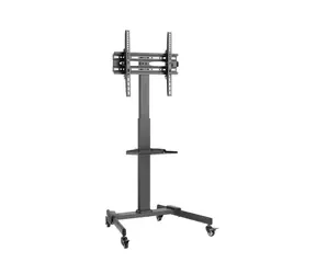 Equip 650607 černá / Podlahový stojan TV / 32-55" / výškově nastavitelný / VESA max. 400x400 / nosnost 35 kg