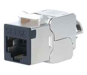 Intellinet Keystone modul Cat6a STP černá / Keystone modul / RJ-45 / 10GBase-T / stíněný / PoE (802.3bt)
