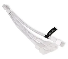 Alphacool Y-Splitter PWM bílá / Rozbočovací kabel / 4-pin na 3x 4-pin PWM / 15 cm
