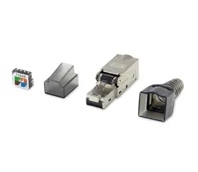 Equip Cat6a stříbrná / Konektor RJ45 / stíněný / pozlacené kontakty / bez nářadí / 5 ks