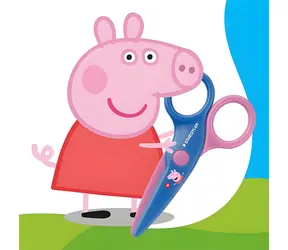 Staedtler Noris Junior 965 Peppa Pig modrá/růžová / Dětské nůžky / 10 cm / od 2 let