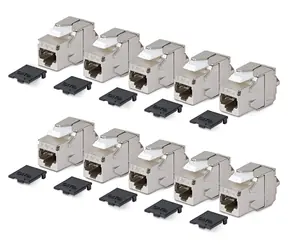 StarTech Keystone Jack stříbrná / Keystone Jack / Cat6A / stíněný / 180° / bez nářadí / 10 ks