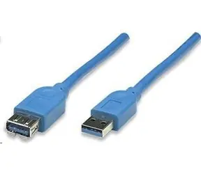 Manhattan prodlužovací kabel USB 3.0 A-A modrý / Kabel / 2 m / 5 Gb/s