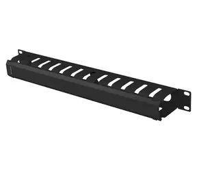 Lanberg 19" organizér kabelů černý / Organizér kabelů / kovový / 1U / typ A