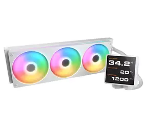 Cougar Poseidon Vistek Pro 360 bílá / Vodní chladič CPU / IPS displej / ARGB / 3x 120mm / Intel & AMD