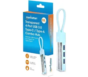 Manhattan USB-A/C hub 4x USB-A / USB hub / USB 3.2 Gen 1 / 5 Gbit/s / Bus Power