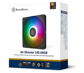 Silverstone Air Slimmer 140 ARGB černá / Ventilátor / 140 mm / 1700 RPM / 33 dB / 82 CFM / 4-Pin PWM