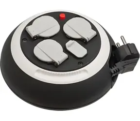 Brennenstuhl Comfort Line CL-S černá/bílá / Kabelový buben / 3x zásuvka / 2x USB-A / 3 m