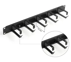 Triton 19" držák patch kabelů kovový / Panel pro správu kabelů / 1U / hloubka oka 73 mm