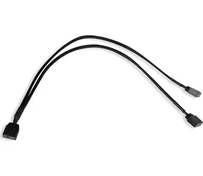 Alphacool Y-Splitter aRGB 3-pin na 2x 3-pin 30cm černá / Kabel / aRGB rozbočovač / 30 cm