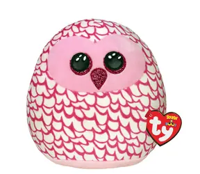 TY Squishy Pinky růžová sova / 22 cm