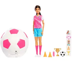 MATTEL Panenka Barbie Roll & Reveal Fotbalistka JMK20 / Vyskakovací panenka z kuličky / od 5 do 12 let