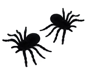 RAPPA Dekorace pavouci gumoví 2 ks / Černá / Halloween
