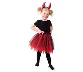 RAPPA Dětský kostým čertice tutu sukně s čelenkou / Karnevalový kostým / 3-7 let (104-130 cm)