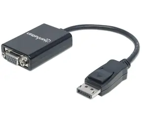 Manhattan adaptér DisplayPort na VGA černý / Adaptér / aktivní / max. 1920x1200 / pozlacené konektory
