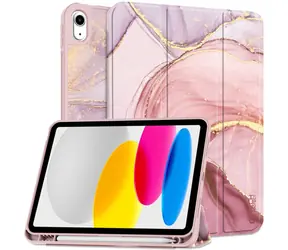 Tech-Protect SC Pen růžový mramor / Pouzdro pro Apple iPad 10.9" (2022) / schránka na stylus