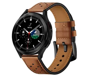 Tech-Protect kožený řemínek hnědá / Řemínek / pro Samsung Galaxy Watch 4, 5, 5 Pro, 6, 7, FE