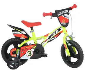 DINO BIKES Dětské kolo 123GLN žlutá / 12" kola / ocelový rám / 2 brzdy / výškově nastavitelné sedlo