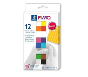 FIMO Soft Modelovací hmota / Sada 12× 25 g / Mix základních barev