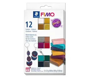 FIMO Effect Sparkle Modelovací hmota / Sada 12× 25 g / Třpytivé barvy