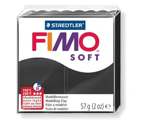 FIMO Modelovací hmota Soft černá / 57 g / Pečicí teplota 110 °C