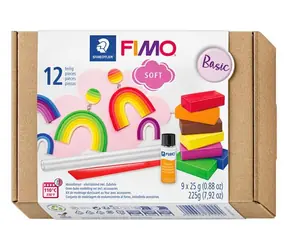 Fimo Sada modelovací hmoty Soft Basispack / Modelovací hmota / 9× 25 g + lak 10 ml