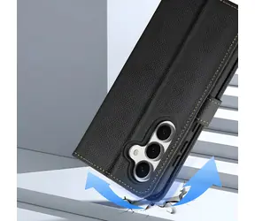 Dux Ducis Lawa černá / Pouzdro / Samsung Galaxy S25+ / kožené / odnímatelná magnetická peněženka