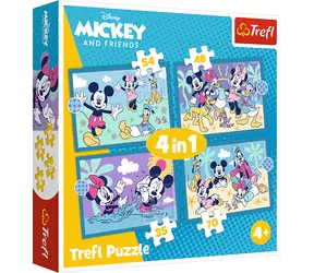 TREFL Puzzle Mickey Mouse: Přátelé 4v1 / 35+48+54+70 dílků / 28,5 x 20,5 cm
