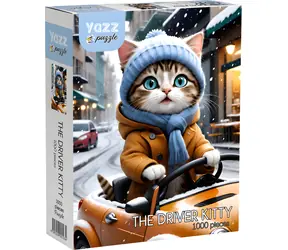 YAZZ Puzzle Kočičí řidič / 1000 dílků
