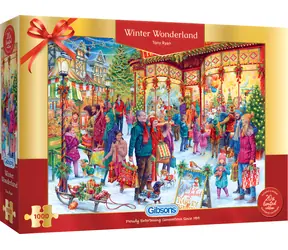 GIBSONS Puzzle Limitovaná vánoční edice: Zimní říše zázraků / 1000 dílků / 68 x 49 cm